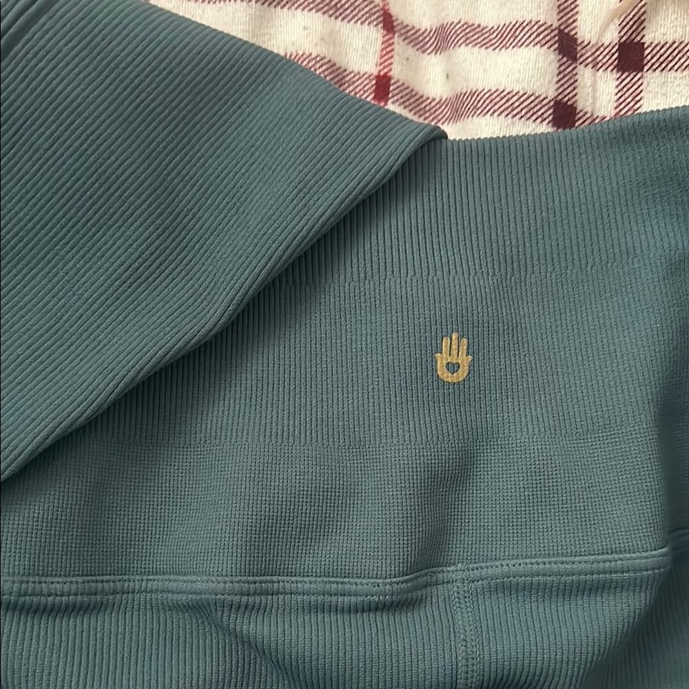 Spiritual Gangster Teal Ribbed Leggings NWOT